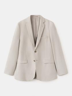Mango Super-Slim Fit Single Breasted Blazer, Beige, Beige