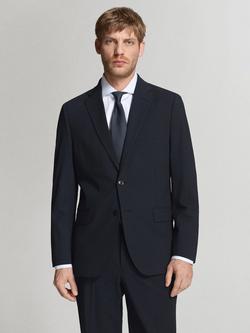 Mango London Regular Fit Blazer, Navy, Navy
