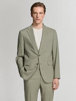 Mango Milan Single Breasted Blazer, Green, Green