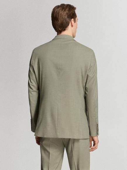 Mango Milan Single Breasted Blazer, Green - view 2, Green