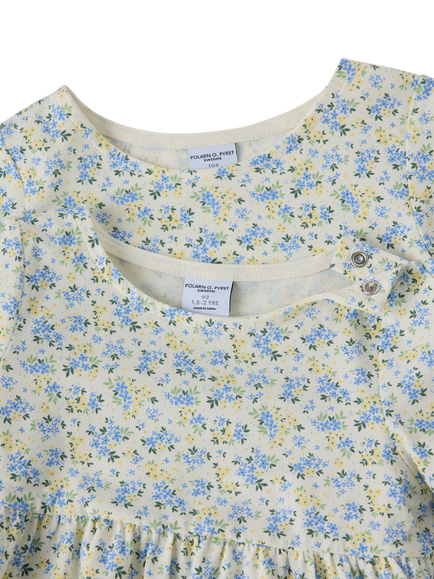 Polarn O. Pyret Kids' Floral Spin Dress, Blue - view 2, Blue