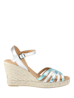 Jones Bootmaker Alivia2 Leather Wedge Heel Espadrille Sandals, Multi, Multi