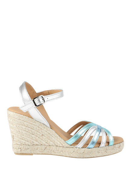 Jones Bootmaker Alivia2 Leather Wedge Heel Espadrille Sandals, Multi, Multi