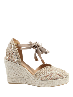 Jones Bootmaker Alyssa Wedge Espadrille Sandals, Beige/Multi, Beige/Multi