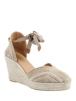 Jones Bootmaker Alyssa Wedge Espadrille Sandals, Beige/Multi - view 2, Beige/Multi