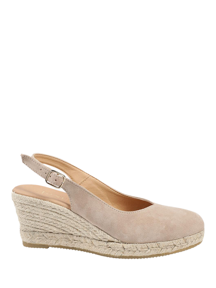 Jones Bootmaker Cedrica Wide Fit Suede Wedge Heel Slingback Sandals, Sand