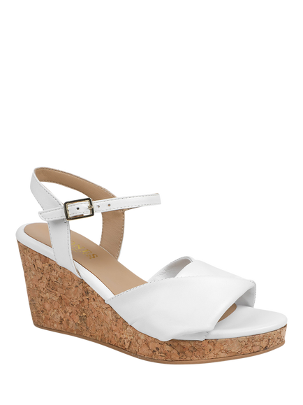 Jones Bootmaker Iva Leather Wedge Heel Sandals, White - view 2, White