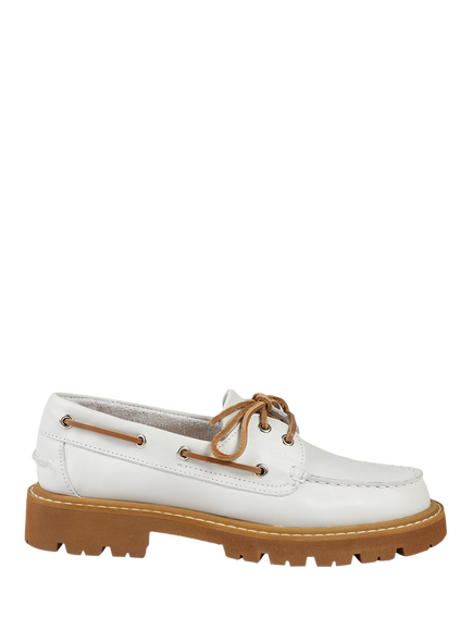 Jones Bootmaker Perdita Leather Platform Moccasins, White