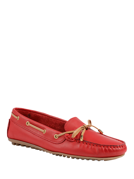 Jones Bootmaker Perri Leather Loafers, Red - view 2, Red