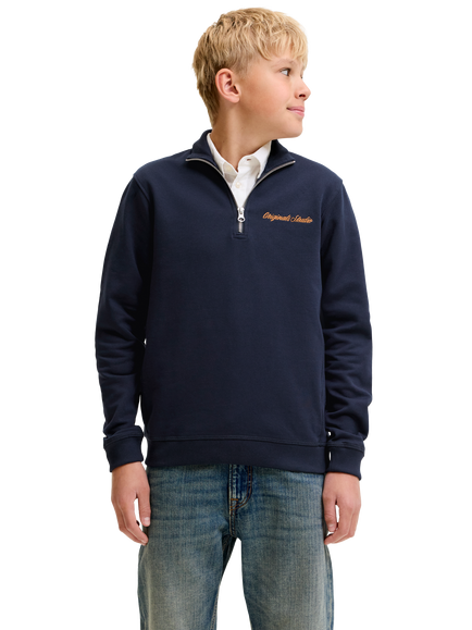 Jack & Jones Kids' Jorno Half Zip Jumper, Sky Captain, Sky Captain