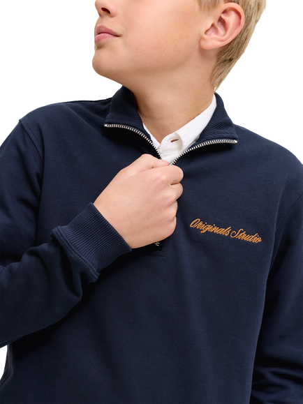 Jack & Jones Kids' Jorno Half Zip Jumper, Sky Captain - view 2, Sky Captain