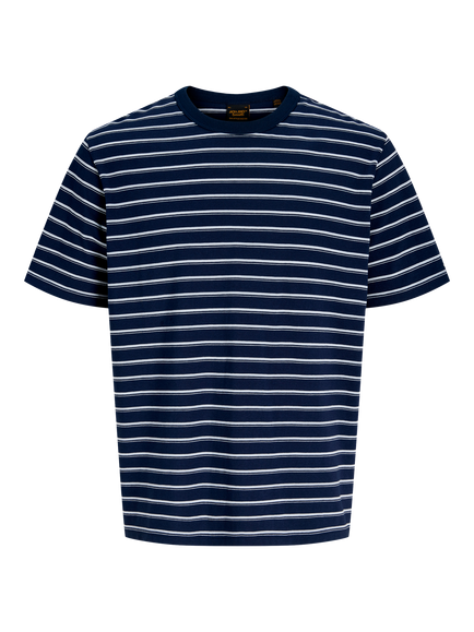 Jack & Jones Kids' JJAXEL Short Sleeve T-Shirt, Navy Stripe, Navy Stripe