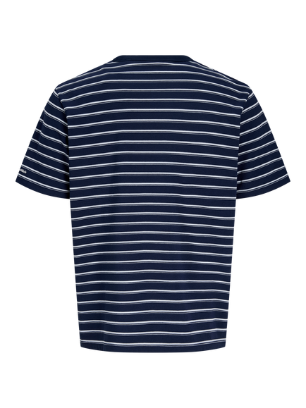 Jack & Jones Kids' JJAXEL Short Sleeve T-Shirt, Navy Stripe - view 2, Navy Stripe