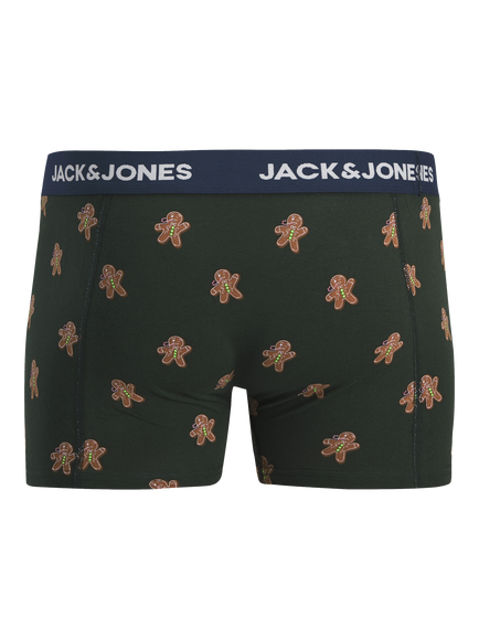 Jack & Jones Kids' Deer Print Trunks, Pack of 3, Navy/Scarab - view 2, Navy/Scarab