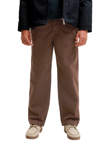 Jack & Jones Kids' Cotton Loose Fit Trousers, Cocoa, Cocoa
