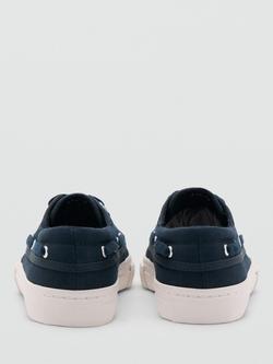 Mango Kids' Lace Up Boat Shoes, Blue - view 2, Blue