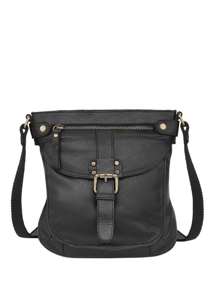 Celtic & Co. Leather Crossbody Bag, Black, Black
