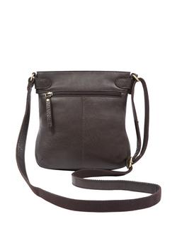 Celtic & Co. Leather Crossbody Bag, Chocolate - view 2, Chocolate