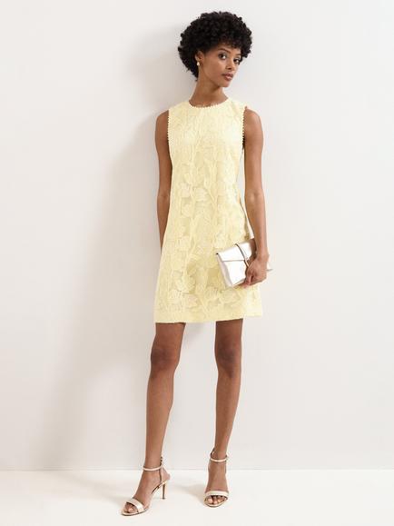 Phase Eight Bryony Mini Dress, Pale Yellow, Pale Yellow