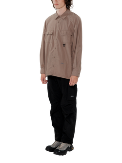 ELLIKER Alston Long Sleeve Regular Fit Tech Shirt, Dark Taupe