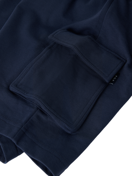 Polarn O. Pyret Kids' Plain Cargo Shorts, Blue - view 2, Blue