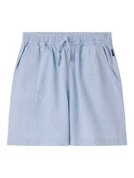 Polarn O. Pyret Kids' Striped Tie Waist Shorts, Brunnerra Blue, Brunnerra Blue
