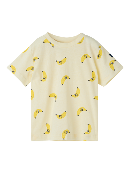 Polarn O. Pyret Kids' Banana Print T-Shirt, Yellow, Yellow