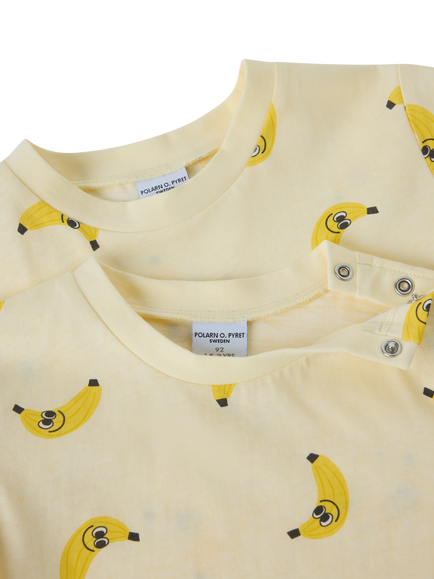 Polarn O. Pyret Kids' Banana Print T-Shirt, Yellow - view 2, Yellow