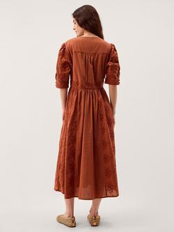 Monsoon Harika Floral Shirt Dress, Brown - view 2, Brown