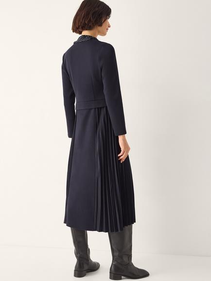 Monsoon Jessie Dress & Polka Dot Scarf Set, Navy - view 2, Navy