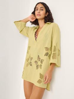 Monsoon Joanna Cutwork Beach Shirt, Sage