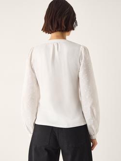 Monsoon Flossy Embroidered Polka Dot Sleeve Top, Ivory - view 2, Ivory