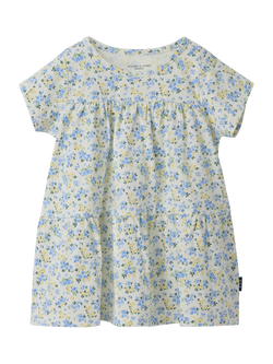 Polarn O. Pyret Baby Floral Dress, Blue, Blue