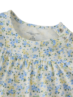 Polarn O. Pyret Baby Floral Dress, Blue - view 2, Blue
