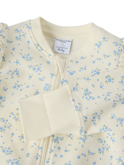 Polarn O. Pyret Baby Floral Ruffle Romper, Yellow - view 2, Yellow