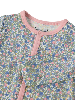 Polarn O. Pyret Baby Floral Sleepsuit, Pink - view 2, Pink