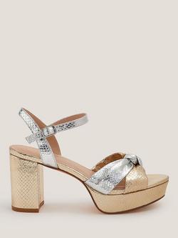 Monsoon Sophie Metallic Heeled Sandals, Multi, Multi