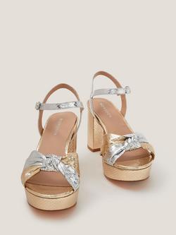 Monsoon Sophie Metallic Heeled Sandals, Multi - view 2, Multi