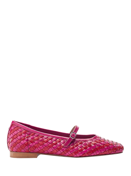 Moda in Pelle Eyana Woven Leather Mary Janes, Red Pink, Red Pink