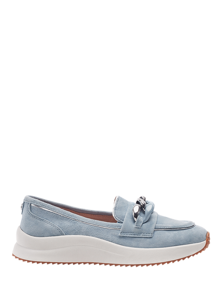 Moda in Pelle Sorrento Suede Hybrid Loafers, Light Blue, Light Blue