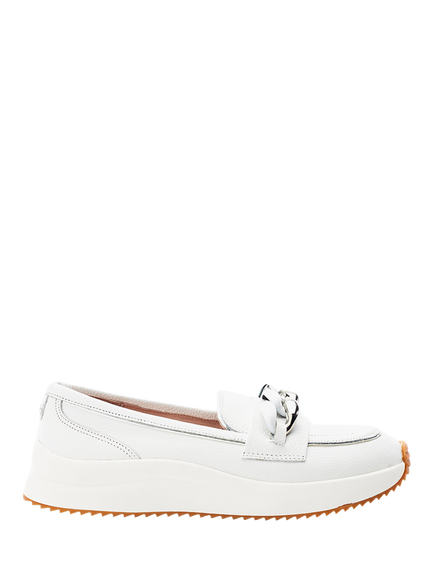 Moda in Pelle Sorrento Leather Hybrid Loafers, White, White