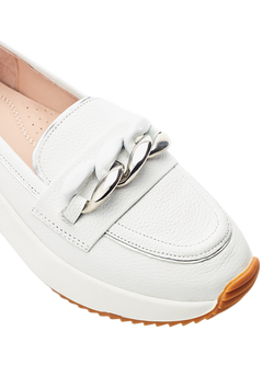 Moda in Pelle Sorrento Leather Hybrid Loafers, White - view 2, White