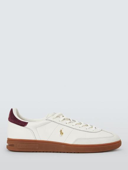 Polo Ralph Lauren Bedford Leather Trainers, White Wine, White Wine