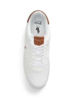 Ralph Lauren Polo Ralph Lauren Masters Court Leather Trainers, White Tan - view 2, White Tan