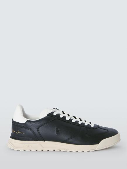 Polo Ralph Lauren Varick Leather Trainers, Black, Black