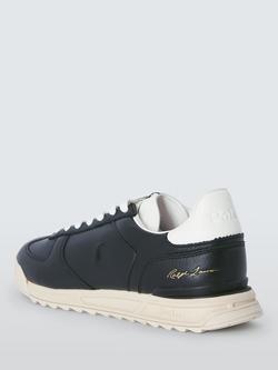 Polo Ralph Lauren Varick Leather Trainers, Black - view 2, Black