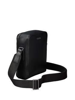 Calvin Klein Faux Leather Emblem Shouder Bag, Black, Black