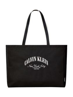 Calvin Klein Heritage Crest Logo Tote Bag, Black, 