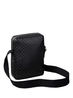 Calvin Klein All Over Print Emblem Shoulder Bag, Black, Black