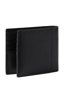 Calvin Klein Emblem Leather Wallet, Black, Black